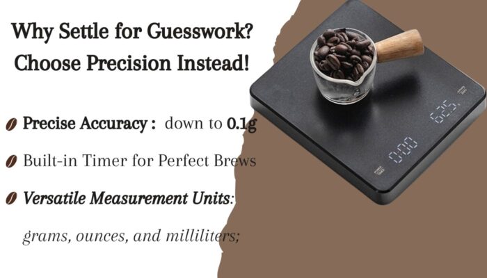 Digital Coffee Scale with Timer LED Screen- USB Rechargeable