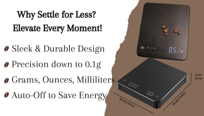 Digital Coffee Scale with Timer LED Screen- USB Rechargeable